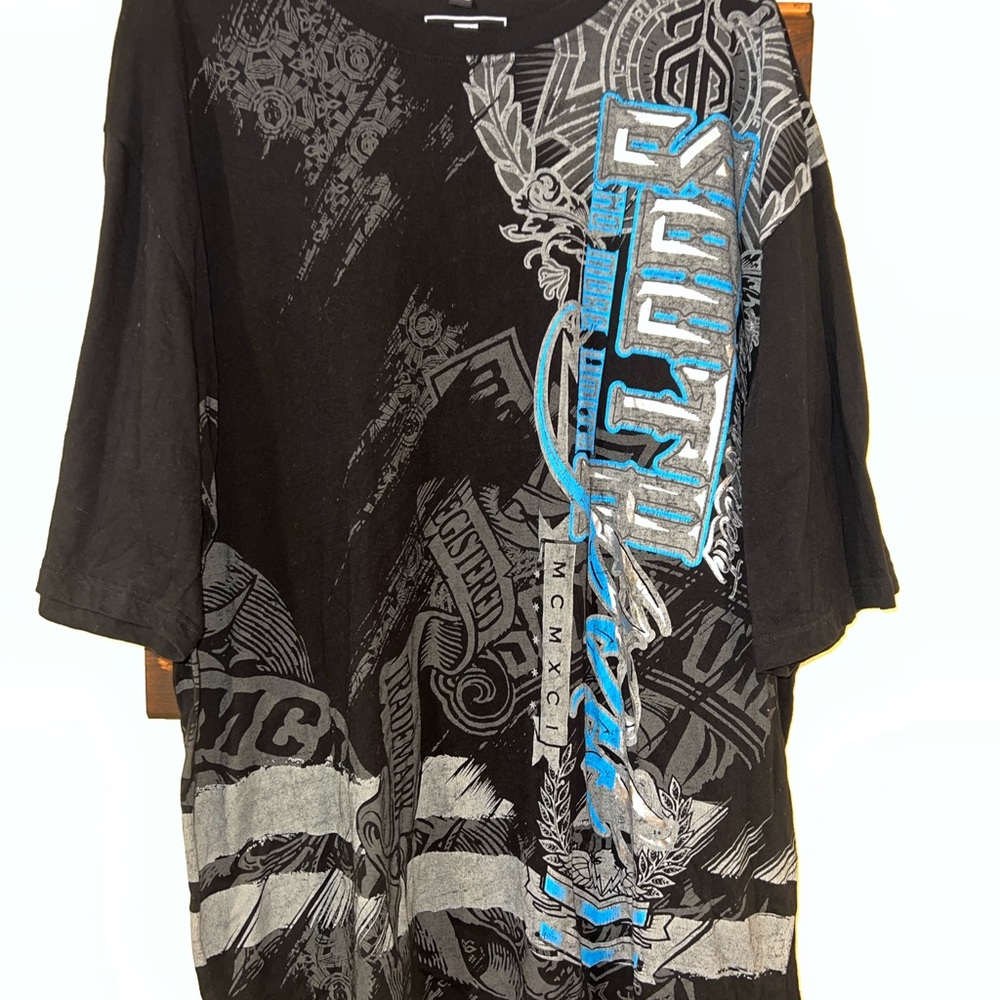 Vintage Y2K SouthPole Shirt Mens 4XB Black Grunge AOP Streetwear Double Sided